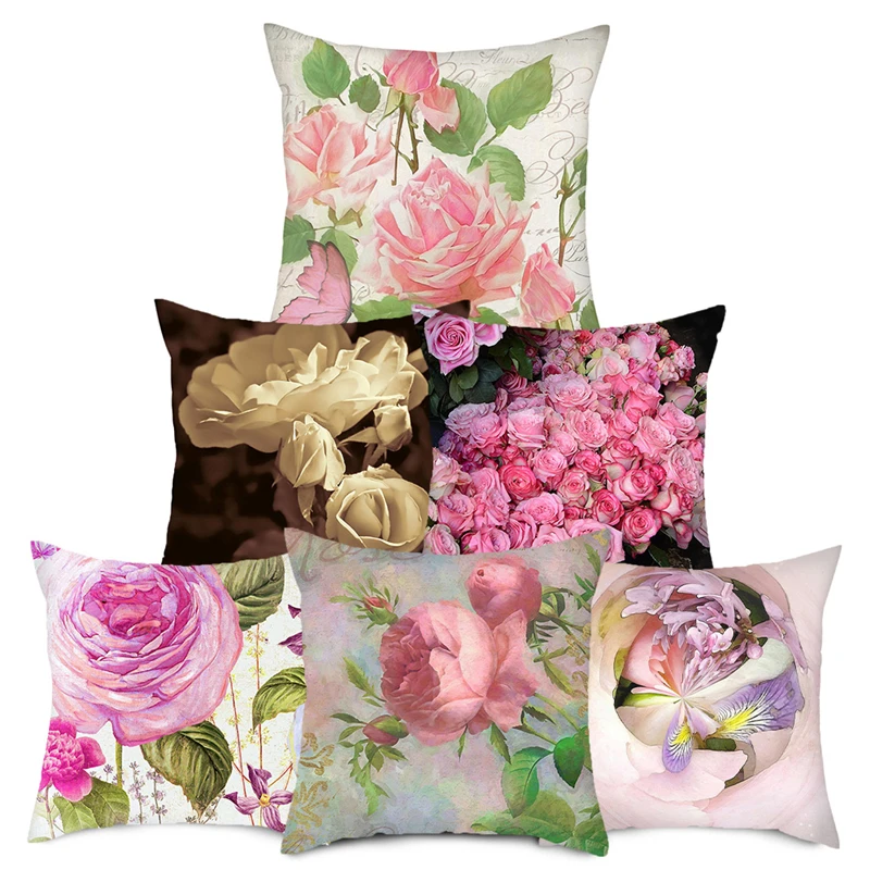 Чехол для подушки Fuwatacchi с цветочным принтом чехол цветущим постером фото