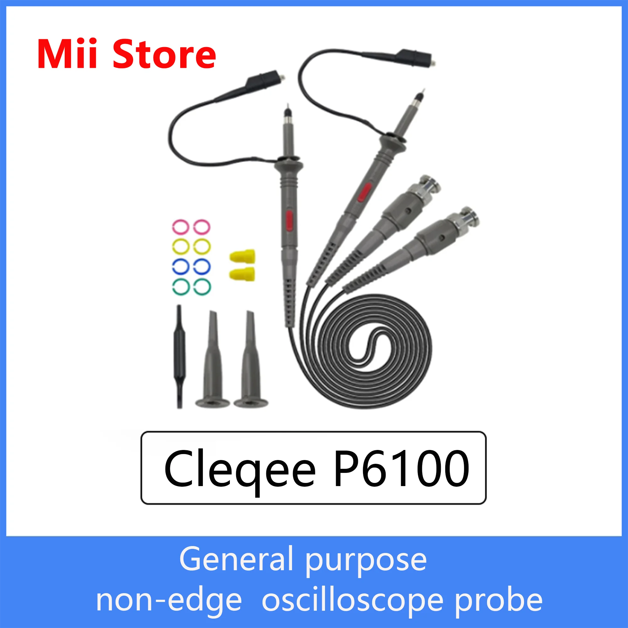 

New Cleqee P6100 Oscilloscope Probe Kit DC-100MHz Scope Clip Test Probe 100MHz X1/X10 For osciloscopio wholesale