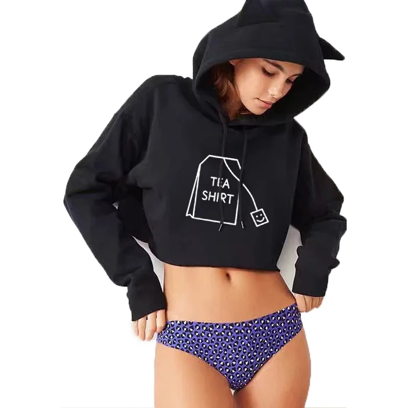 Autumn Winter Hot Women Hoodies Streetwear Sweatshirts Kawaii Unicorn Offset Printing Crop Top Hoodie Long Sleeve Cool Pullovers