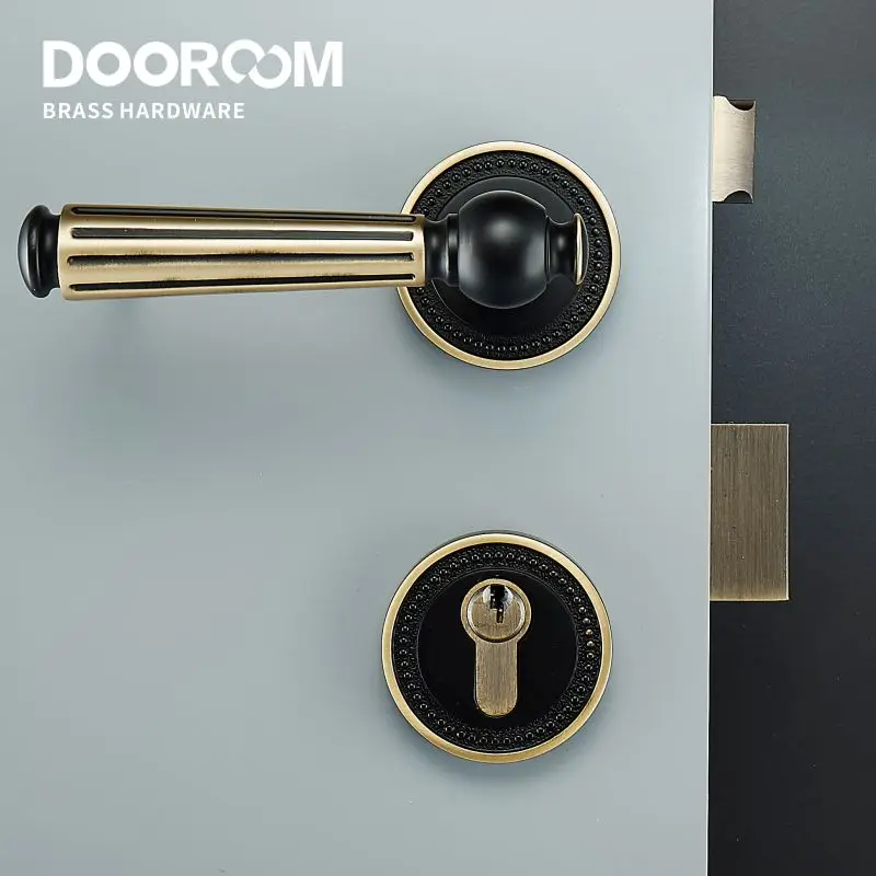 Дверной рычаг Dooroom из латуни для виллы спальни золотого черного цвета хром Новый