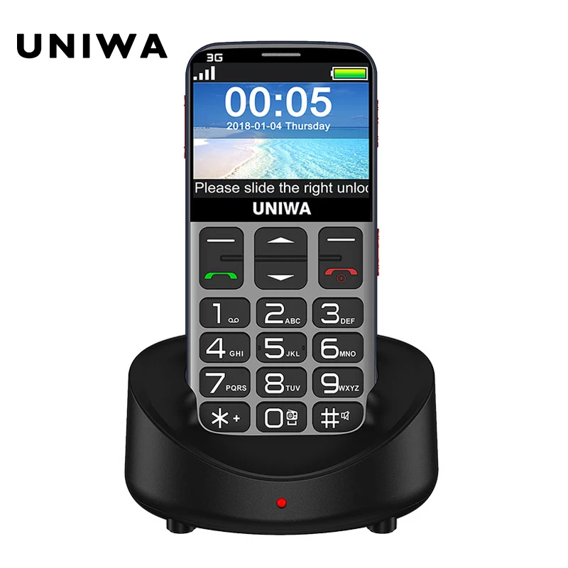 Телефон мобильный Uniwa V808G с кнопкой SOS, 1400 мАч, 2,31 дюйма