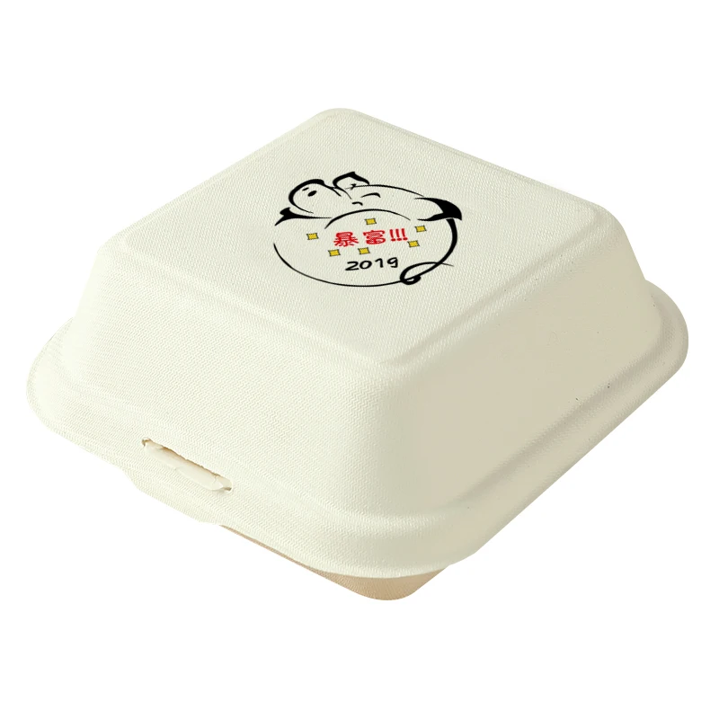 

50pcs Net Red Bento Cake Box Paper Pulp Packaging Box Sticker Disposable Baking Burger Dessert West Point Hand Painted Gift Box