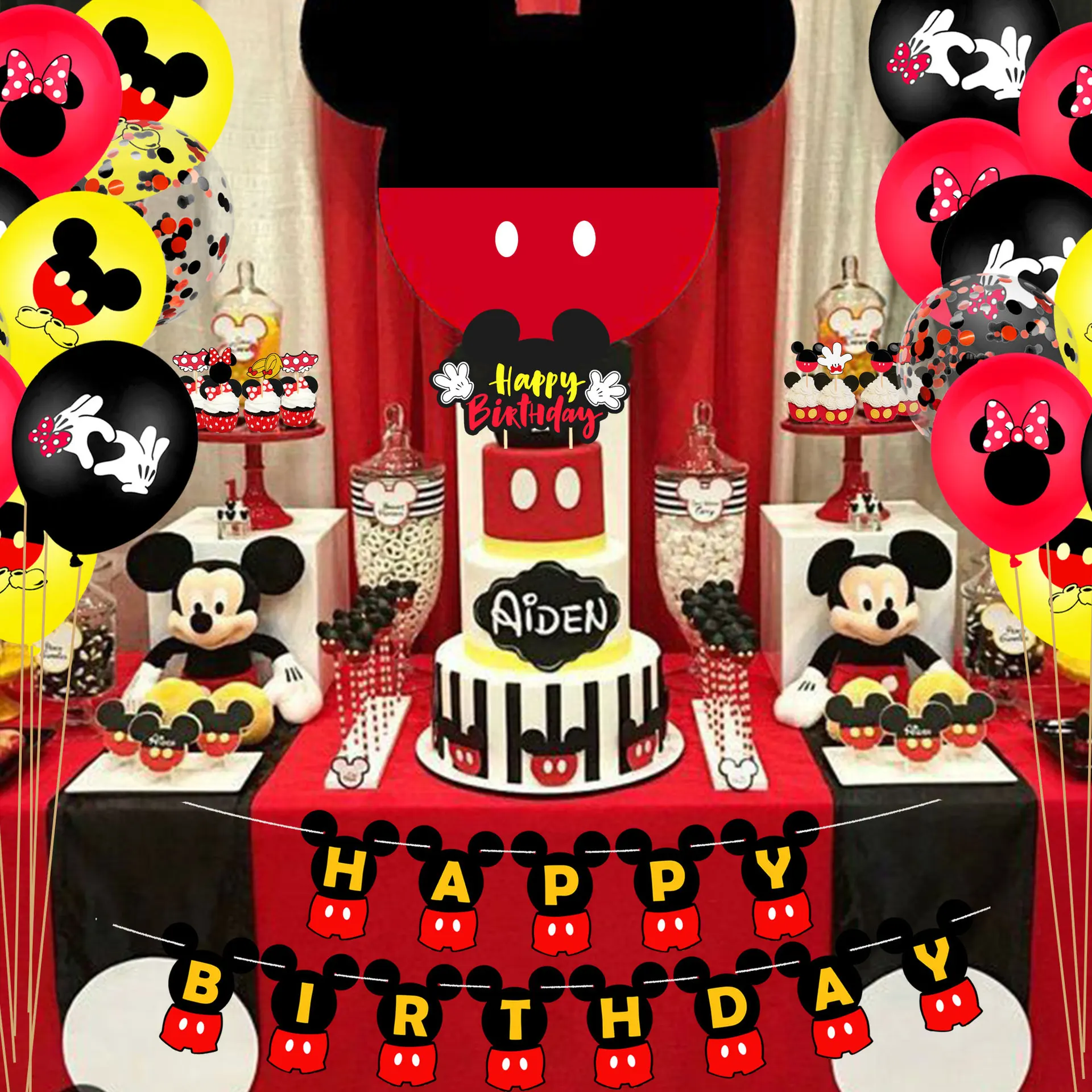 

10pcs Mickey Mouse Party Latex Balloons Adult Birthday Party Decorations kids Globos Cumpleanos Infantiles Baby Shower Supplies