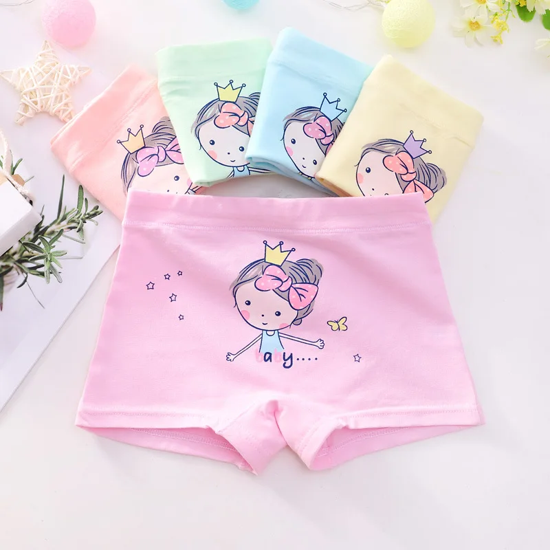 Random colors 5PCS New 4pc/lot Girls Cartoon Underpants Young Girl Boxer Briefs Comfortable Cotton Panties Kids Underwear Baby Girls Clothes - Цвет: Random colors 5PCS