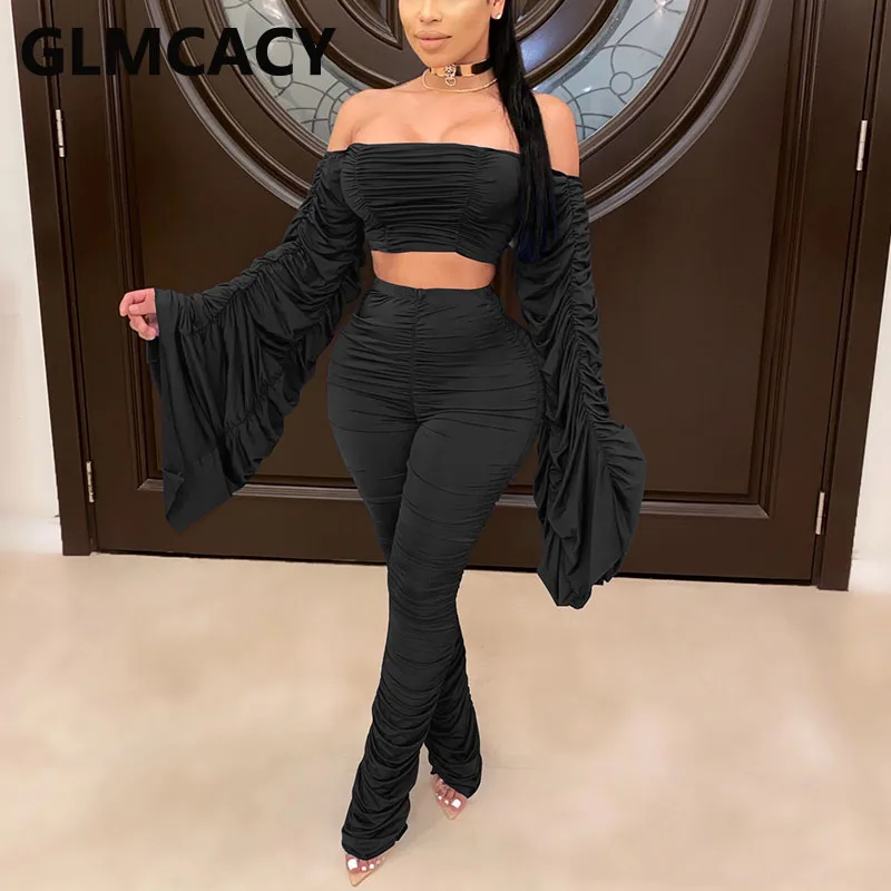 Женские костюмы из двух предметов топ-труба с воротником-лодочкой открытыми