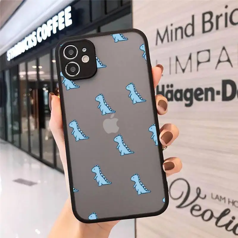 

Cute Dinosaur Baby Fashion Phone Cases matte transparent For iphone 7 8 11 12 plus mini x xs xr pro max cover
