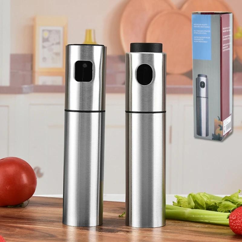 

Stainless Steel Oil Spraying Bottle Portable Kitchen Oil Spray Bottles Stainless Steel Oil Dispenser and Vinegar Sprayer