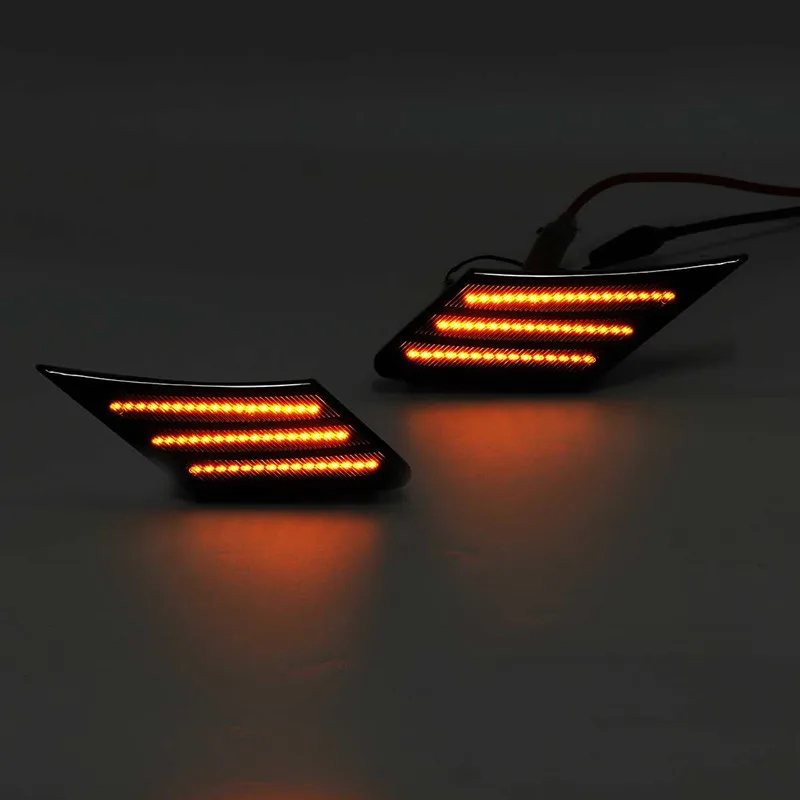 2 шт. динамический светодиодные боковые габаритные фонари течет поворотов бампер