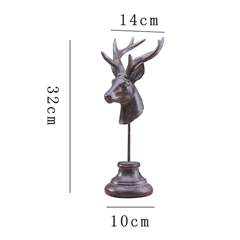 Страна винтажная Скандинавская полимерная миниатюрная голова оленя Лось