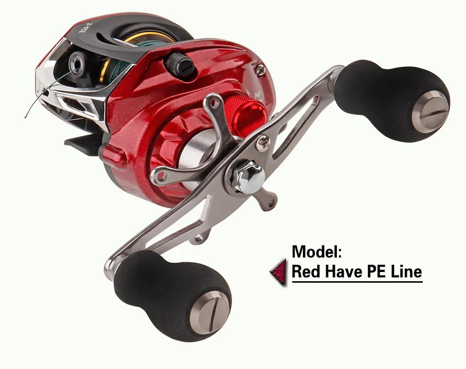 JITAI Baitcasting Fishing Катушка Оборудовано с PE 4 Пряди линия 8 кг Сила торможения 14+ 1BBs Качество Ultra Light Wheels Карп приманки рыбалка