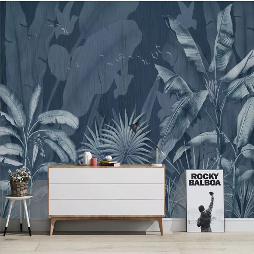 manufacturers custom Nordic tropical plant forest living room bedroom background wallpaper mural | Обустройство дома