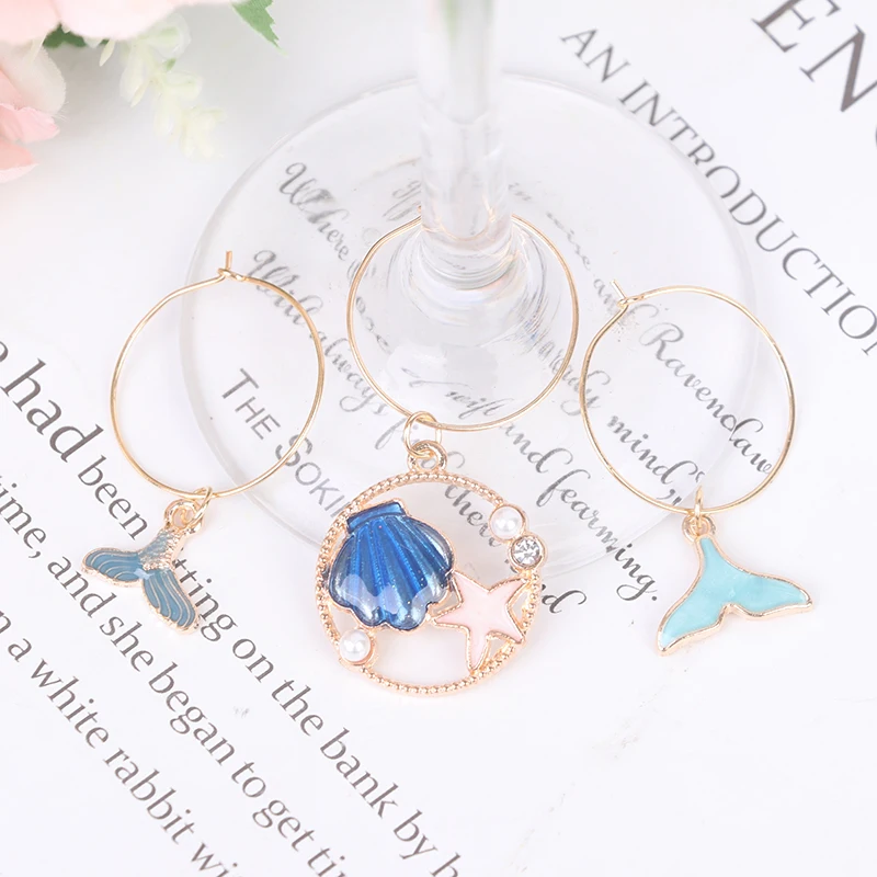 10 шт. вина Стекло Подвески маркеры теги идентификации девичник Барные аксессуары