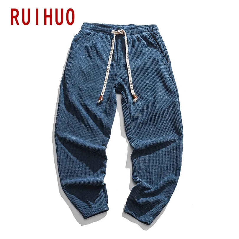 Новинка 2022 вельветовые шаровары RUIHUO мужские брюки повседневные джоггеры