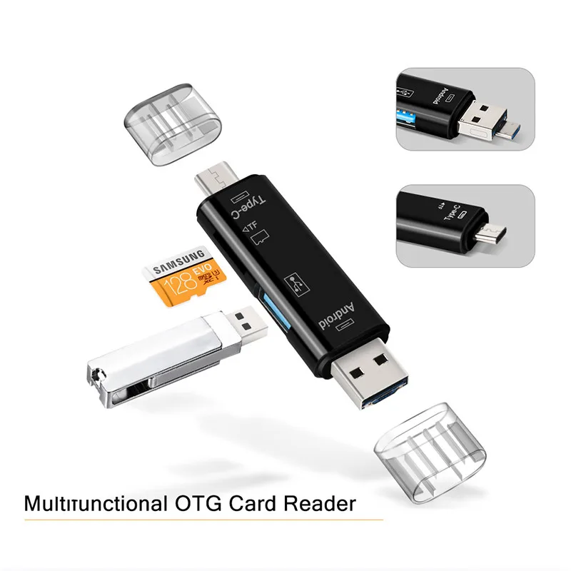 OTG USB 3 0 Type C / Micro SD TF кардридер для ноутбука компьютера высокоскоростной 5 в