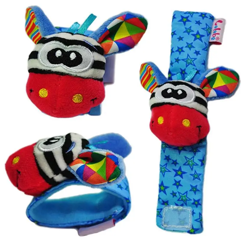 Детские милые Мультяшные животные на запястье погремушки Игрушка для