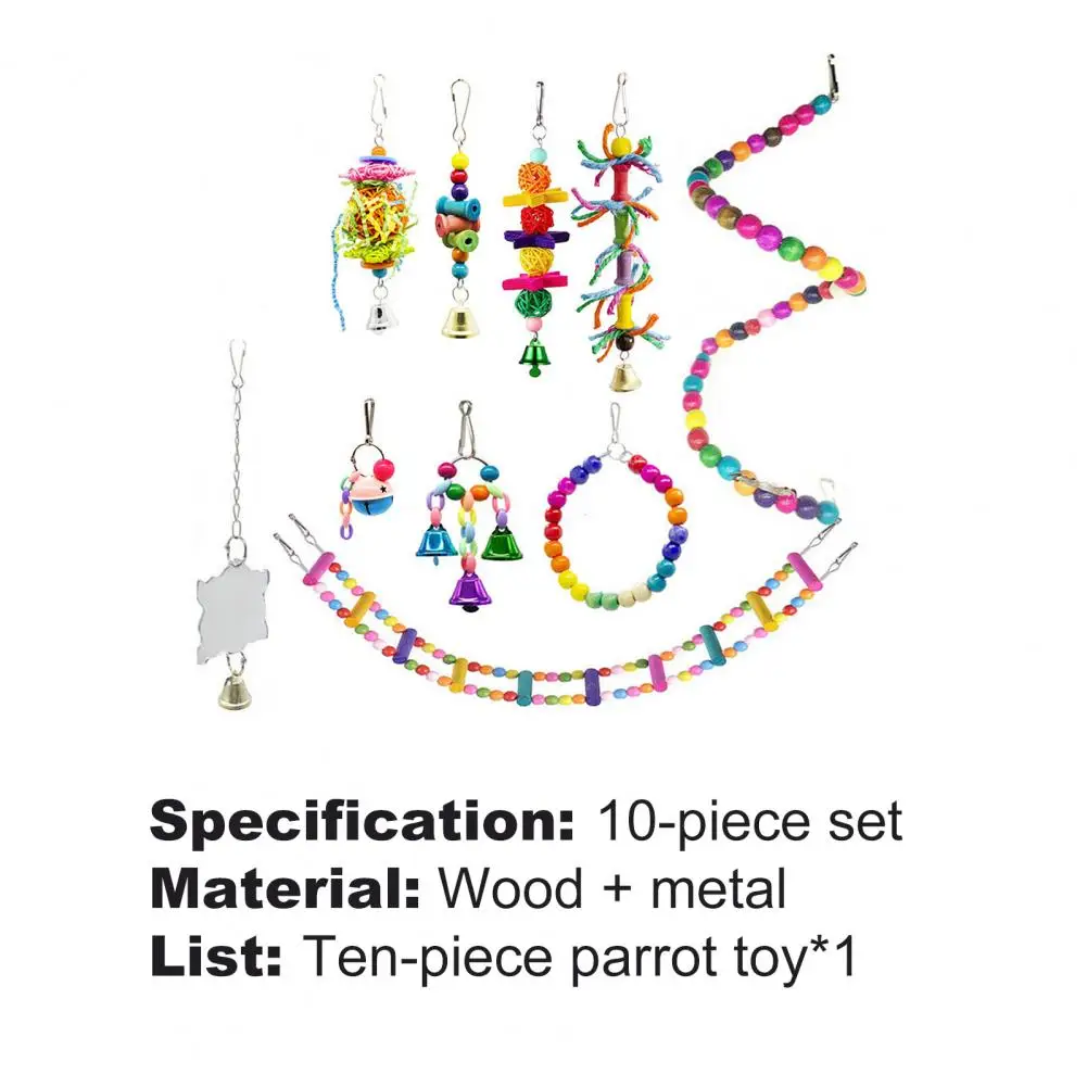 

10Pcs/Set Chew Toy Hanging Bite Resistant Pet Supplies Parrot Chewing Cage Accessories for Bird