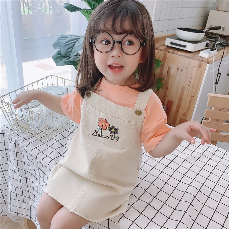 Летние новые детские комбинезоны для девочек платья отдыха однотонные красивые