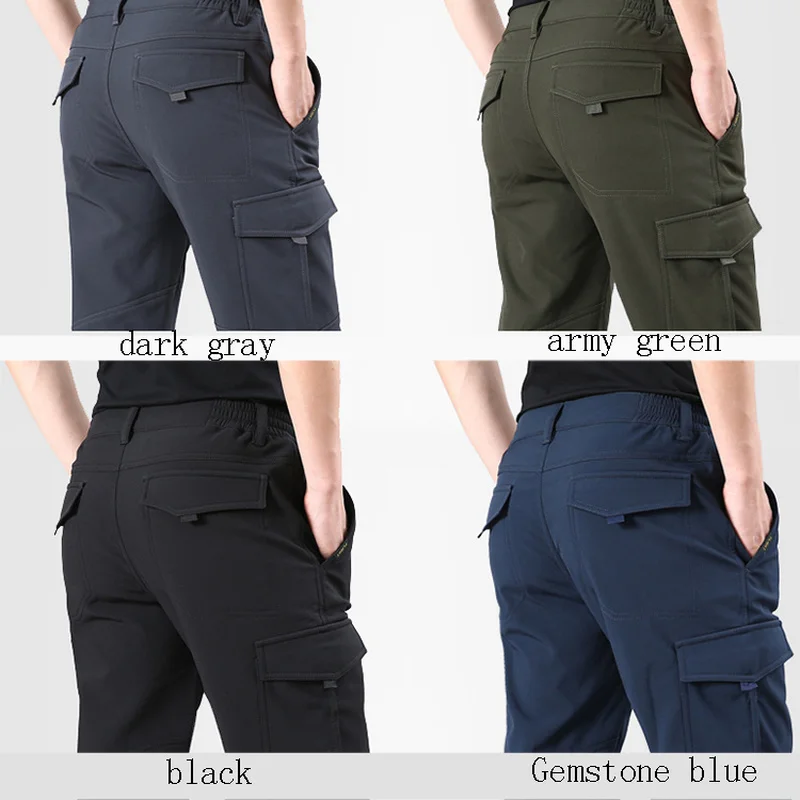 M-4XL Men's Fleece Pants Hiking Pants Men Winter Trekking Fishing Pants, Waterproof Trekking Trousers, Tactical Winter Pants