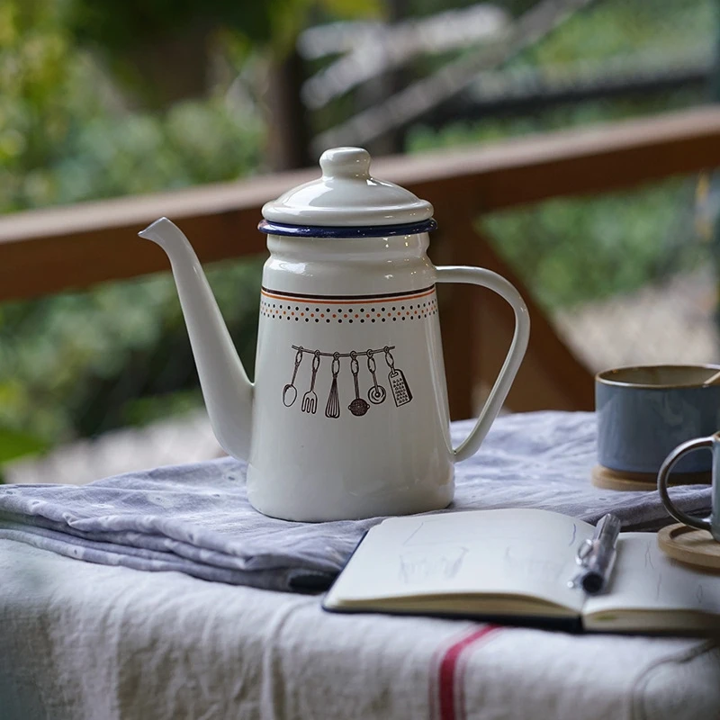 1Л в японском стиле капельного кофейника эмалированный чайник с подогревом воды |