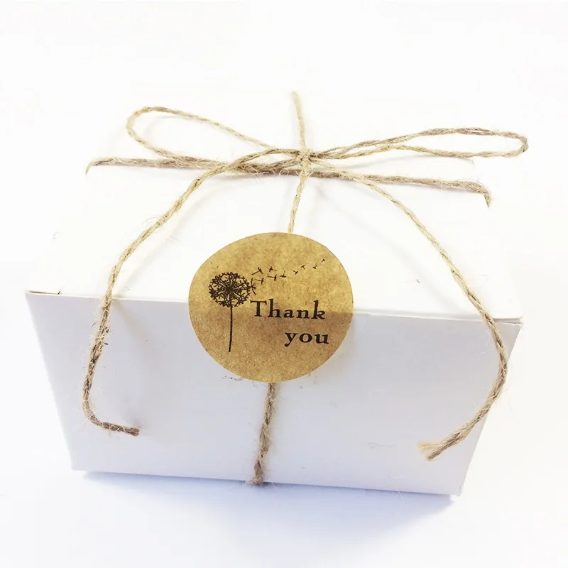 100 шт./лот наклейка с рисунком одуванчика и надписью Thank you из крафт-бумаги сделай