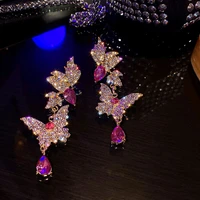 butterfly earrings for women exaggerated design in europe and america fashionable personality dangle earrings a pair