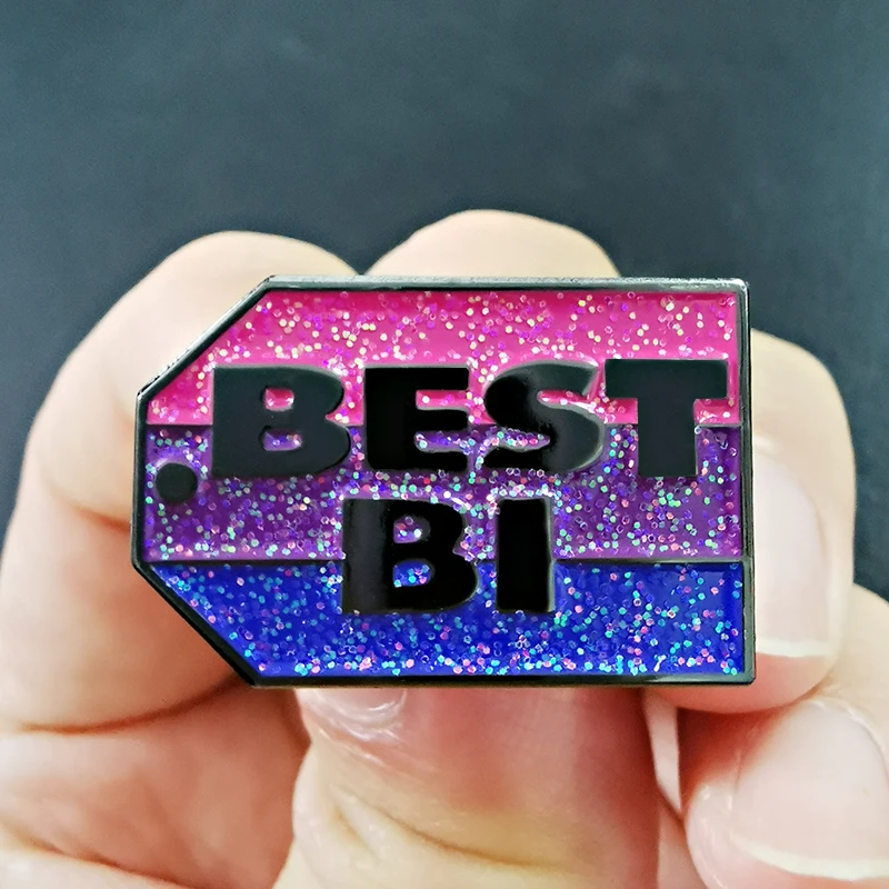 Best Bi Enamel Pin Bisexual Pride Hard Lapel Gay Brooch Lgbt Badge Accessory Friend Gift Human Rights | Украшения и аксессуары