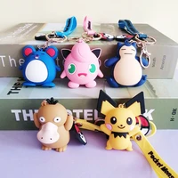 anime pokemon figure keychain resin pendant jigglypuff psyduck pikachu marill doll togepi gengar snorlax bag pendant kids gift