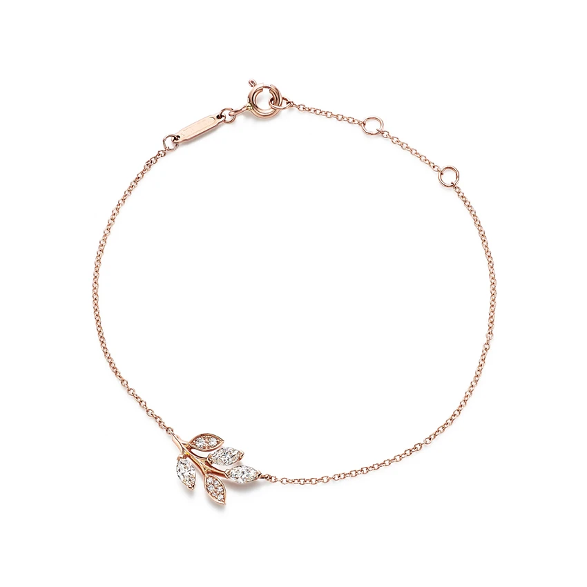 

Rose gold platinum gold inlaid stone vines bracelet