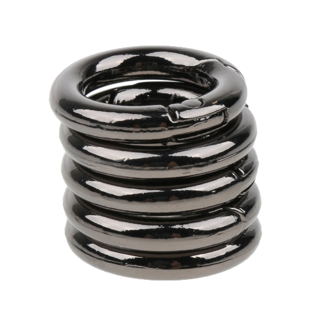 

20 Pieces Ring Buckle Spring Snap Locking Carabiner Round Edge Split Key Chain Ring- 1cm,1.6cm,2.5cm,5.1cm Included