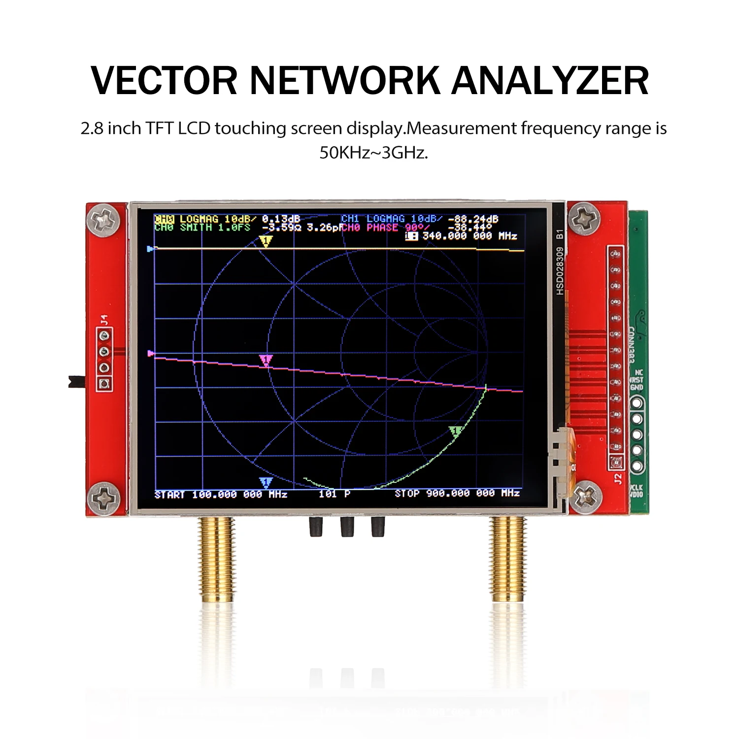 Векторный анализатор сети Nano VHF UHF 50 кгц 3 ГГц цифровой сенсорный экран стоячий