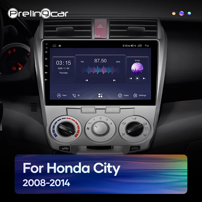 Автомагнитола Prelingcar 2 Din Android 10 без DVD мультимедийный видеоплеер GPS навигатор для
