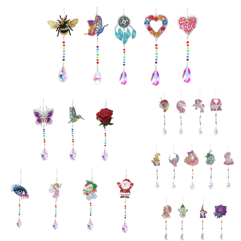 

Diamond Drill Crystal Diamond Prism HANGing Rainbow Chaser Lighting Accessories for Window Curtains Pendant Garden Car Home Deco