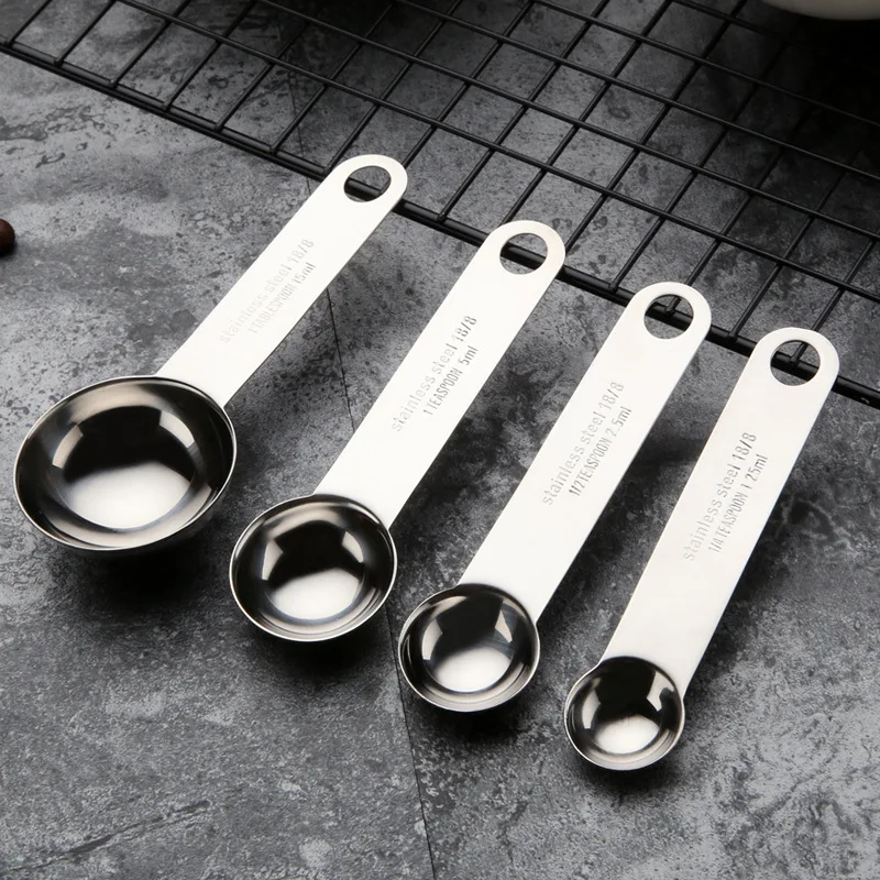 

Stainless steel spoon set baking tool 4 sets of spoon soup spoon mould kitchen gadget baking accessories