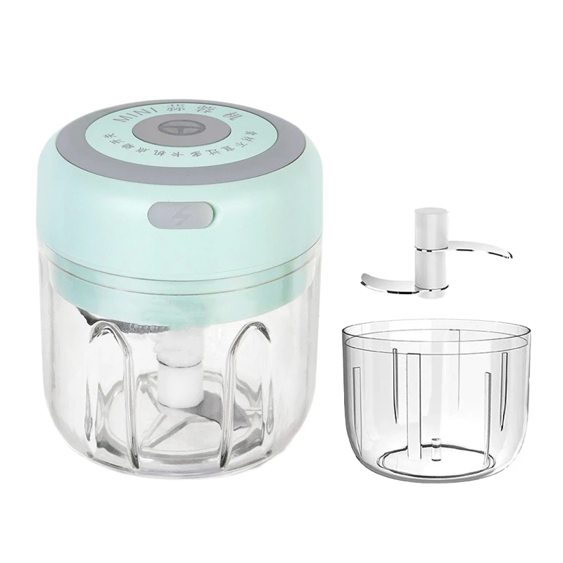 

New Cordless 2 Pcs Electric Mini Garlic Chopper Masher, Chili Vegetable Food Processor Mincer Blender Mixer 100/250Ml