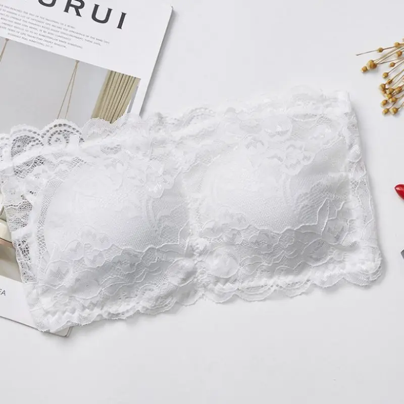 Женский кружевной бюстгальтер сексуальный без косточек сплошной цвет грудь