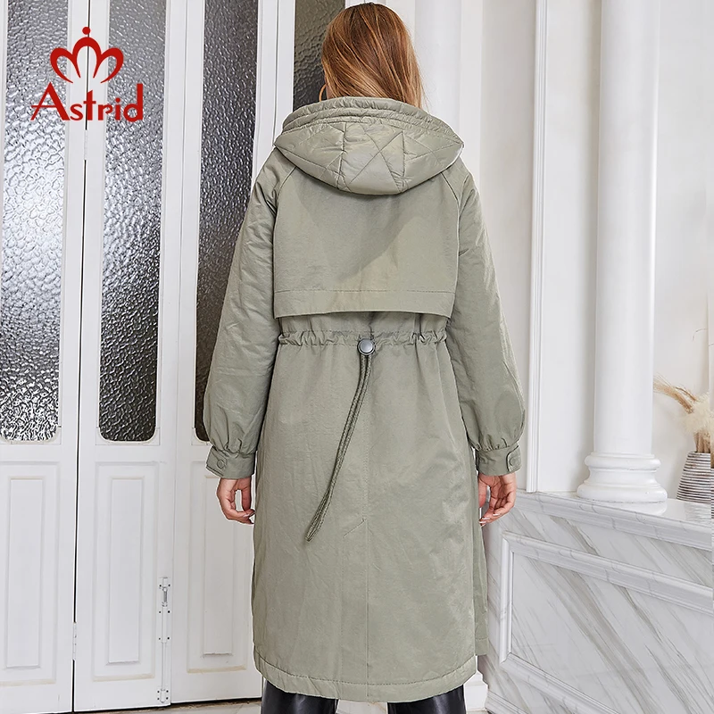 Astrid 2022 женская зимняя куртка Женская парка с капюшоном модная длинная на шнурке