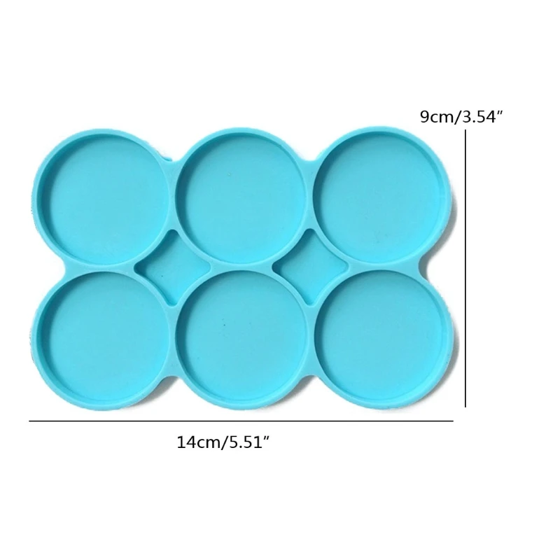 

6-Cavity Silicone Large Round Molds Disc Resin Coaster Molds 6 Pack Circle Molds Multipurpose Non-Stick DIY Molds for Cake