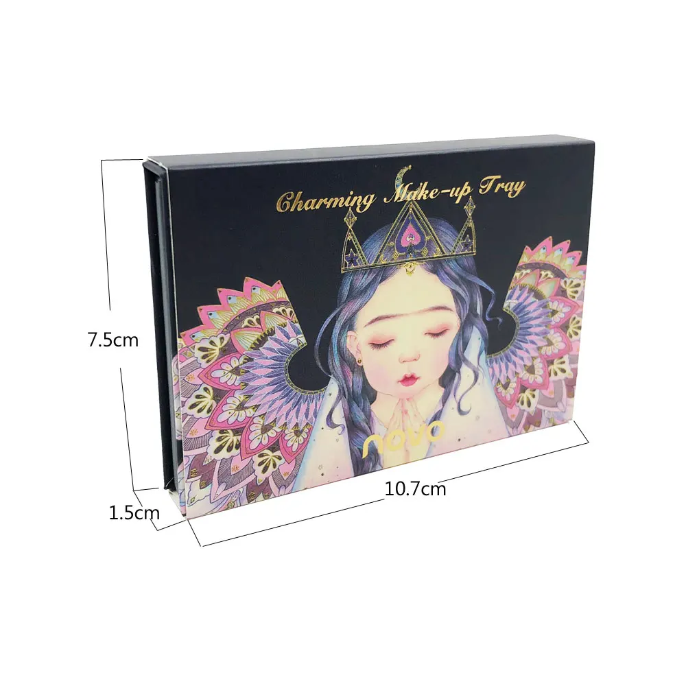 Палитра теней для век NOVO красно-фиолетовые нюдовые тени 8 цветов матовые