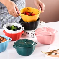 rice bowl kitchen tableware soup bowl ceramic creative pumpkin european simple household noodles bowl