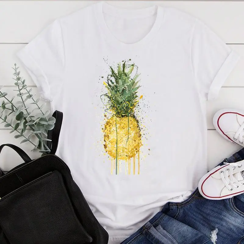 

Women's cartoon lip print new love trend ladies summer print fashion women's short-sleeved top pattern T-shirt