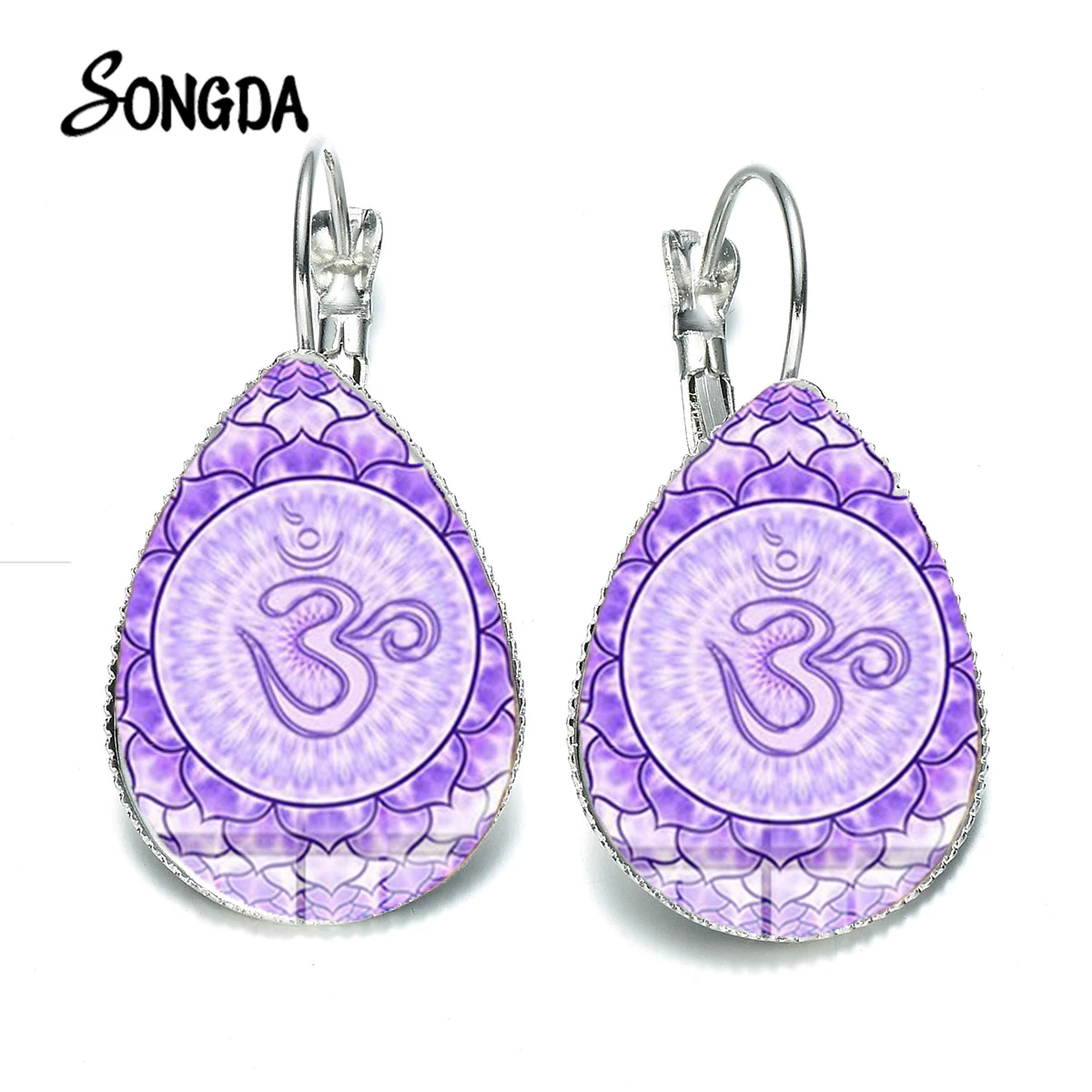 Серьги из хны Йога дзэн-буддизм Сакральная геометрия мандала цветок стекло