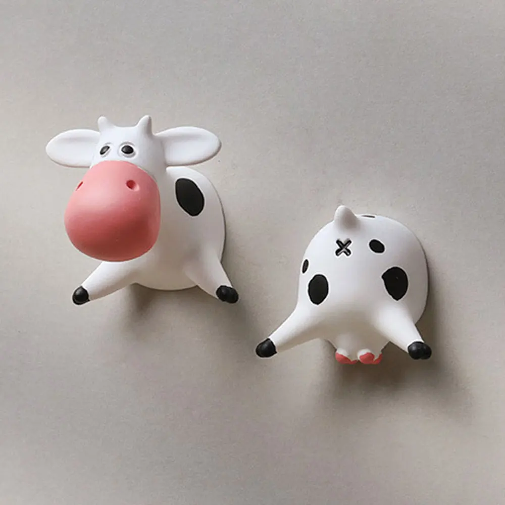 Наклейки "корова" на холодильник "Лежа животе" мультяшный милый 3D