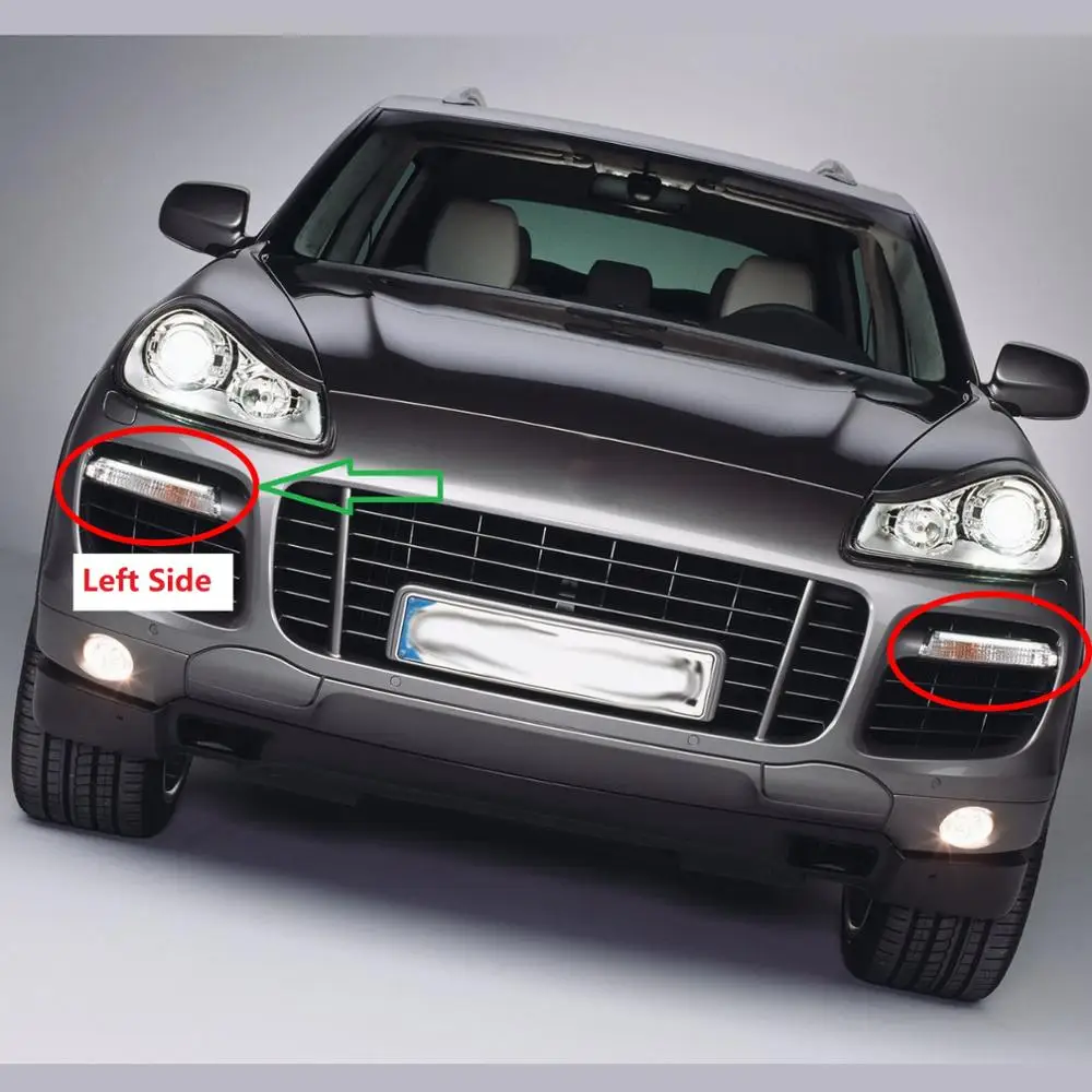 Левый светодиодный DRL Дневной ходовой светильник для Porsche Cayenne GTS Turbo 2007 2008 2009 2010