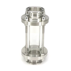 Подходящая трубка с тройным зажимом 38 мм, 1,5 дюйма, наконечник 50,5 мм, санитарный фитинг из нержавеющей стали 304, проточное смотровое стекло для домашнего пивоварения, дневника