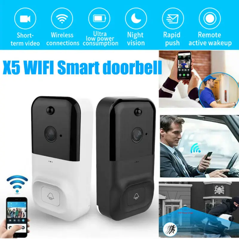 Wi-Fi видеодомофон дверной звонок с камера для квартир ИК-сигнализация
