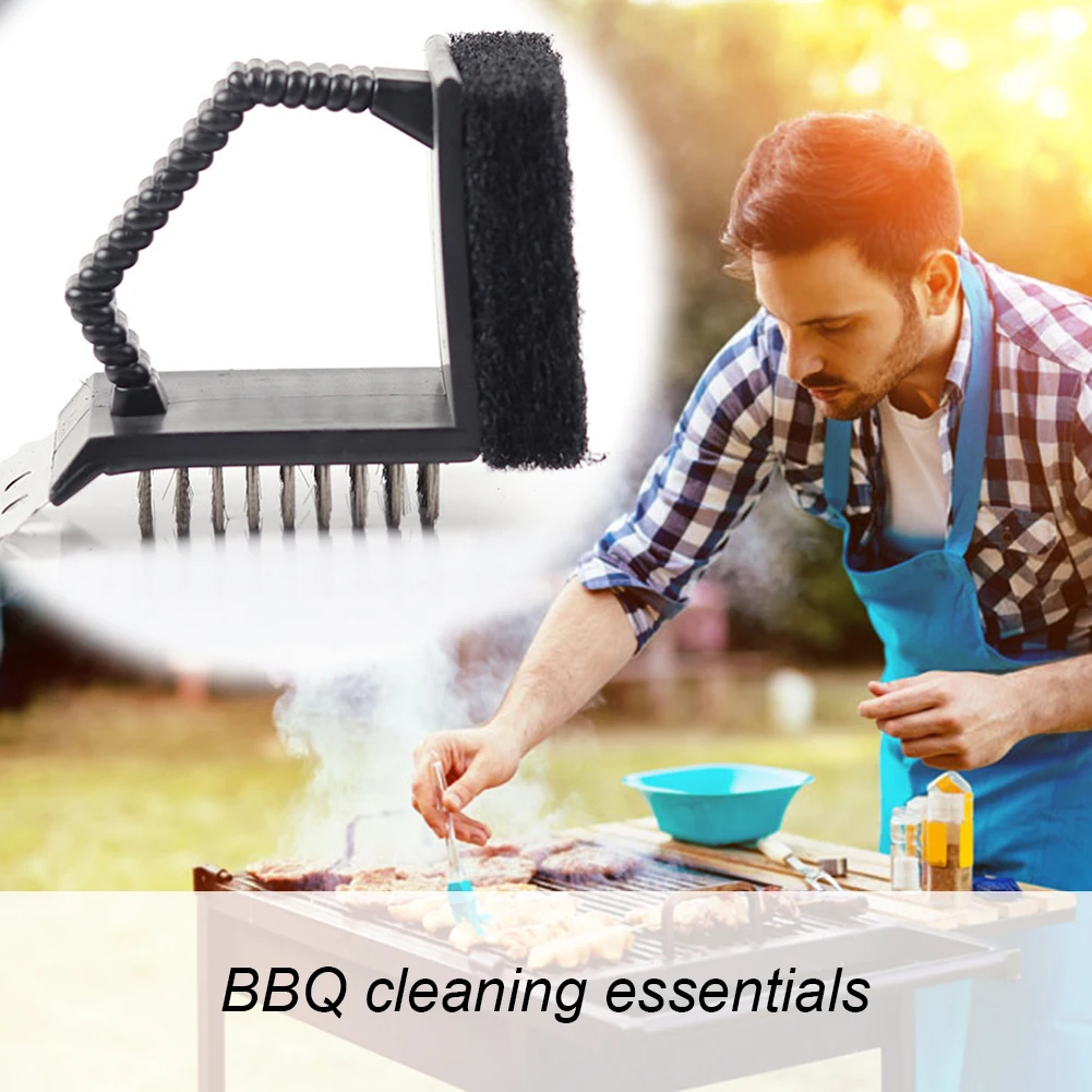3 в 1 для чистки Гриля и барбекю многофункциональная Чистящая щетка инструмент