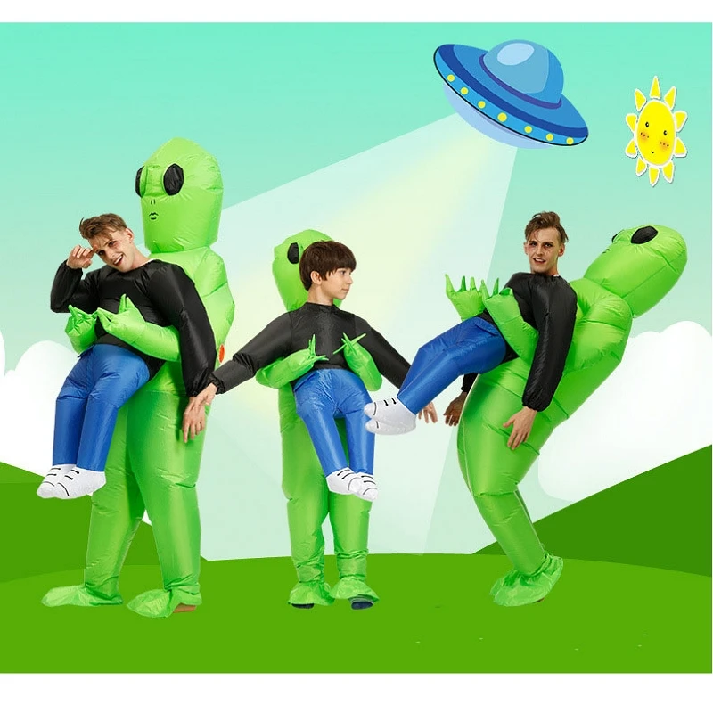 Надувные зеленые костюмы инопланетянина костюм для костюмированой Вечеринки На