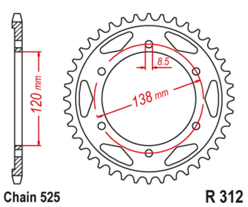 Задняя звездочка для мотоцикла Honda Road RVF400 RR RVF400RR NC35 VFR400 NC30 RVF750 R RVF750R RC30 RC45 |