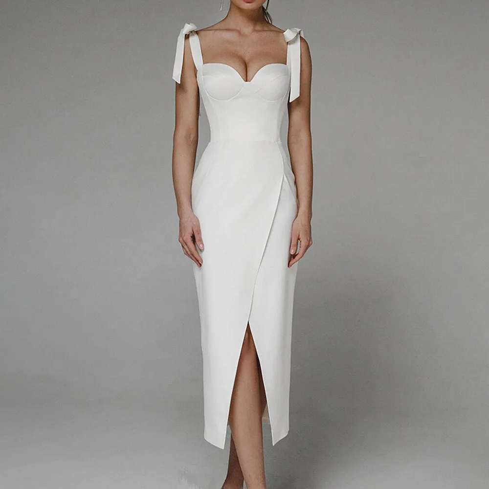 

2021 Summer New Europe America Women's Fashion Temperament Sexy V-neck Split Fork Solid Color Dress Buttocks Simplicity