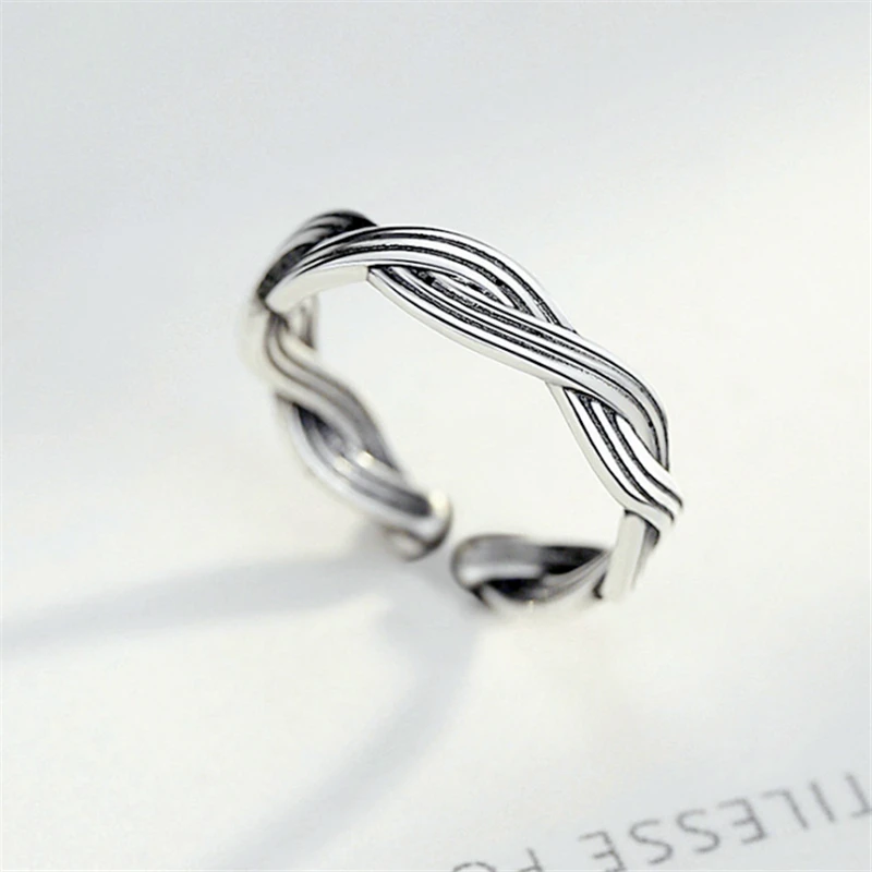 Оптовая продажа вязаные винтажные Регулируемые кольца для женщин женские